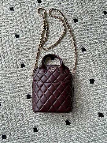Kitlife Chanel Bag With Chain Burgundy Smooth Lambskin AP4746 17x18x6cm 