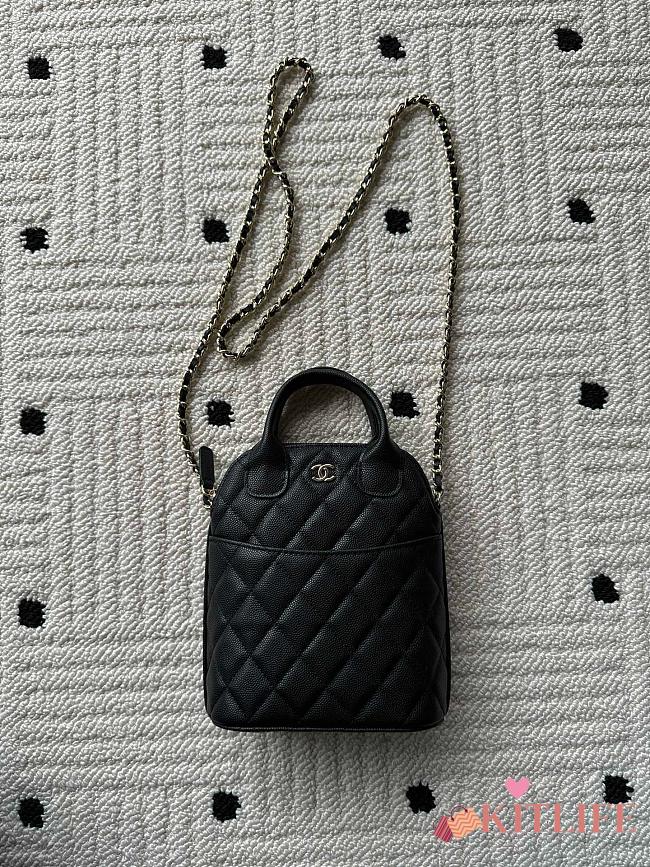 Kitlife Chanel Bag With Chain Black Caviar Leather AP4746 17x18x6cm  - 1