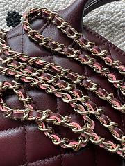 Kitlife Chanel Bag With Chain Burgundy Caviar Leather AP4746 17x18x6cm  - 6