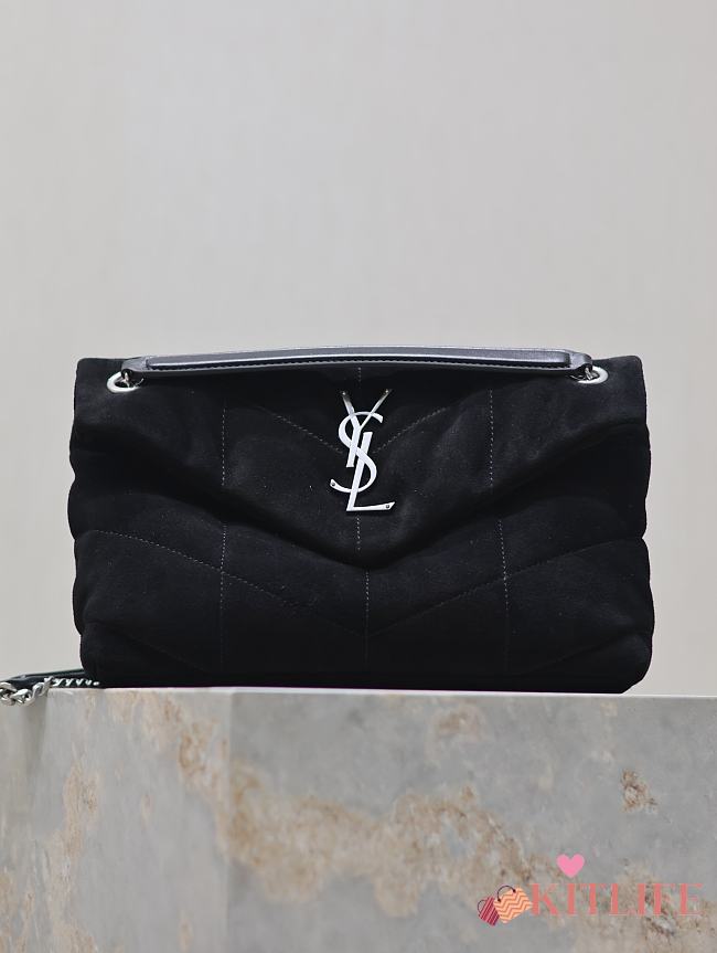 Kitlife Saint Laurent Loulou Puffer Bag Black Suede 577476 29×17×11cm - 1