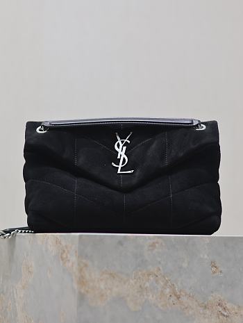 Kitlife Saint Laurent Loulou Puffer Bag Black Suede 577476 29×17×11cm