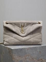 Kitlife Saint Laurent Loulou Puffer Bag Cream Suede 577476 29×17×11cm  - 1