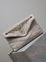 Kitlife Saint Laurent Loulou Puffer Bag Cream Suede 577476 29×17×11cm  - 6