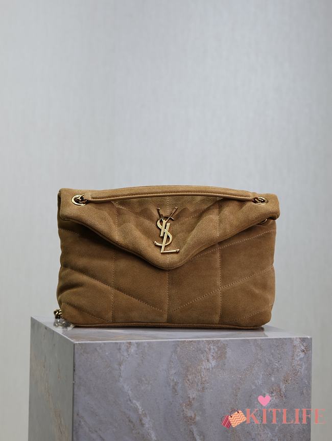 Kitlife Saint Laurent Loulou Puffer Bag Brown Suede 577476 29×17×11cm  - 1