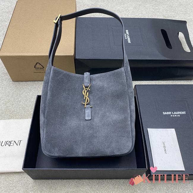 Kitlife Saint Laurent Le 5 À 7 Supple Small In Grey Suede 713938 23x22x8.5cm  - 1