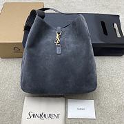Kitlife YSL LE 5 À 7 Supple Large in Grey Suede Bag - 30x31x13cm - 1