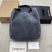 Kitlife YSL LE 5 À 7 Supple Large in Grey Suede Bag - 30x31x13cm - 6