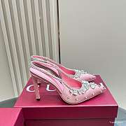 Kitlife Gucci Talia 105 Embellished Satin Slingback Pumps Pink - 1