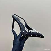 Kitlife Gucci Talia 105 Embellished Satin Slingback Pumps Black - 6