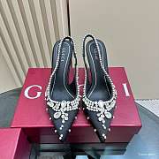 Kitlife Gucci Talia 105 Embellished Satin Slingback Pumps Black - 2