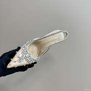 Kitlife Gucci Talia 105 Embellished Satin Slingback Pumps Beige - 5
