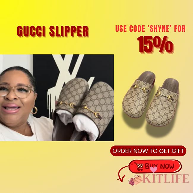Kitlife Gucci Women's slipper brown - 01 - 1