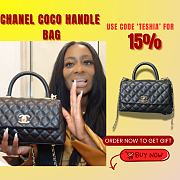 Chanel Coco Handle Caviar Black Leather With Gold Hardware 23cm - 1