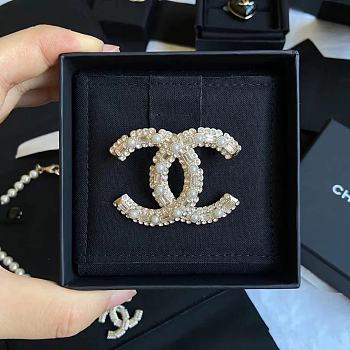 Kitlife Chanel Square Diamond and Pearl Brooch 