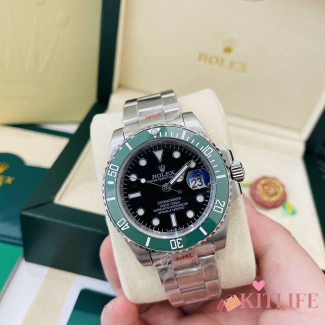 Kitlife Rolex 126610LV Kermit Submariner Watch Silver, Black & Green 41mm  - 1