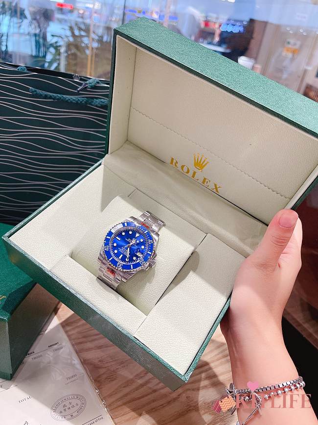 Kitlife Rolex Submariner Date 40mm Silver Blue Dial Watch - 1