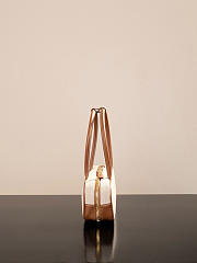 Kitlife Miu Miu Beau Brown Leather-trimmed Canvas Handle Bag 5BB173M 28x11.5x8cm - 6