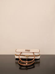 Kitlife Miu Miu Beau Brown Leather-trimmed Canvas Handle Bag 5BB173M 28x11.5x8cm - 3