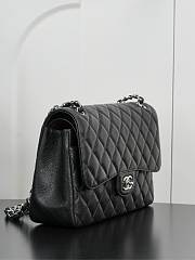 Kitlife Chanel Classic Flap Jumbo Black Caviar Leather Bag Silver Hardware - 30cm  - 4