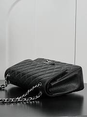 Kitlife Chanel Classic Flap Jumbo Black Caviar Leather Bag Silver Hardware - 30cm  - 3