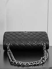 Kitlife Chanel Classic Flap Jumbo Black Caviar Leather Bag Silver Hardware - 30cm  - 2