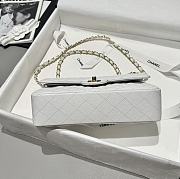 Kitlife Chanel Classic Flap Jumbo White Caviar Leather Bag Gold Hardware - 30cm  - 2