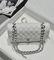 Kitlife Chanel Classic Flap Jumbo White Caviar Leather Bag Silver Hardware - 30cm  - 6