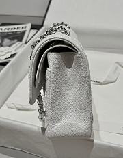 Kitlife Chanel Classic Flap Jumbo White Caviar Leather Bag Silver Hardware - 30cm  - 4