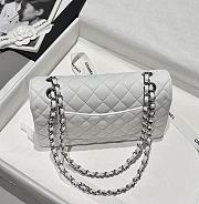 Kitlife Chanel Classic Flap Jumbo White Caviar Leather Bag Silver Hardware - 30cm  - 2