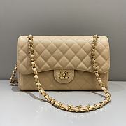 Kitlife Chanel Classic Flap Jumbo Beige Caviar Leather Bag Gold Hardware - 30cm  - 1