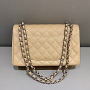 Kitlife Chanel Classic Flap Jumbo Beige Caviar Leather Bag Silver Hardware - 30cm - 4