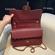 Kitlife Chanel Classic Flap Jumbo Burgundy Caviar Leather Bag Gold Hardware - 30cm  - 5