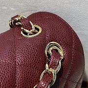 Kitlife Chanel Classic Flap Jumbo Burgundy Caviar Leather Bag Gold Hardware - 30cm  - 4