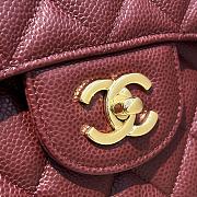 Kitlife Chanel Classic Flap Jumbo Burgundy Caviar Leather Bag Gold Hardware - 30cm  - 3