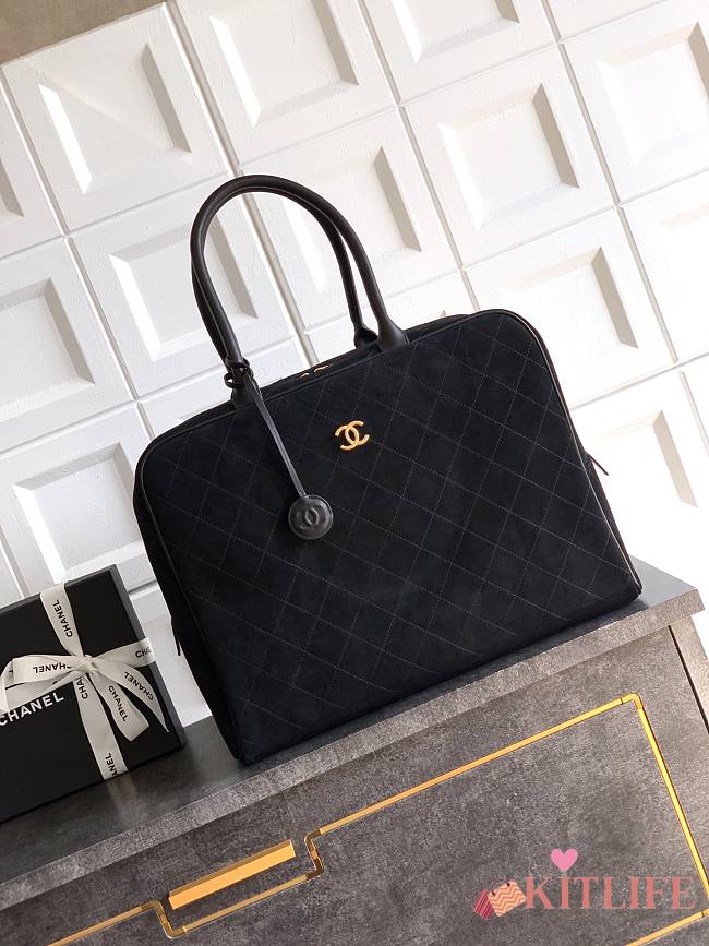 Kitlife Chanel 26C Boston Bag Black Suede 41x31x23cm - 1