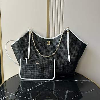 Kitlife Chanel 25S Maxi Hobo Bag Black AS5463 36×59×13cm