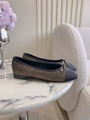 Kitlife Chanel Ballet Flats Shoes Black & Gold Tweed  - 2