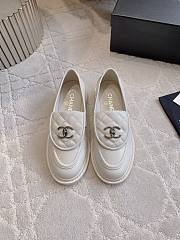 Kitlife Chanel Classic Flap Quilted Loafers White Smooth Leather - 1
