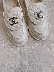 Kitlife Chanel Classic Flap Quilted Loafers White Smooth Leather - 6