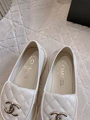 Kitlife Chanel Classic Flap Quilted Loafers White Smooth Leather - 5