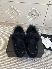 Kitlife Chanel 25N Furry Loafers Black Suede Leather - 1