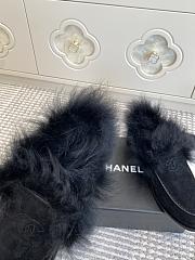 Kitlife Chanel 25N Furry Loafers Black Suede Leather - 3