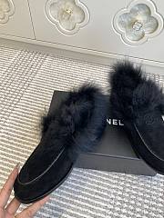 Kitlife Chanel 25N Furry Loafers Black Suede Leather - 4