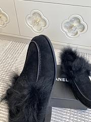 Kitlife Chanel 25N Furry Loafers Black Suede Leather - 2
