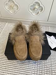 Kitlife Chanel 25N Furry Loafers Beige Suede Leather - 1