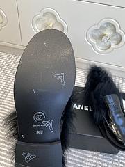 Kitlife Chanel 25N Furry Loafers Black Patent Leather - 6
