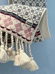 Kitlife Miu Miu Wool And Cashmere Scarf Talc/Pink 160x22cm - 3