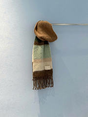 Kitlife Miu Miu Wool Scarf With Fringes Cognac/Tundra 23x185cm - 6