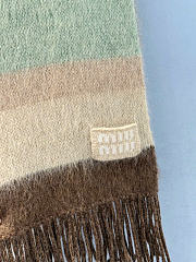 Kitlife Miu Miu Wool Scarf With Fringes Cognac/Tundra 23x185cm - 3
