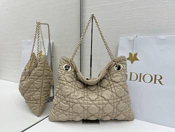 Kitlife Dior Cannage-Quilted Tote Bag Beige 38x28.5cm